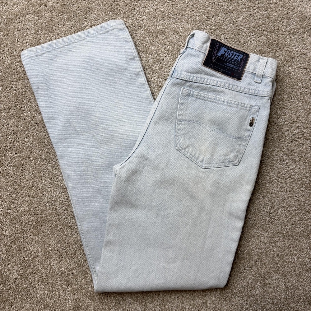Y2K Foster Jeans Mens 36x32 Blue Light Wash Regular Straight Denim Cotton Casual